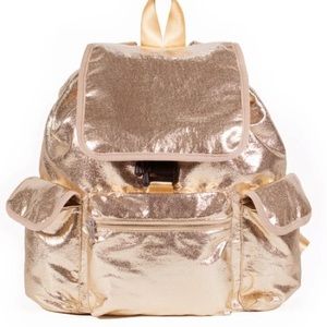 LIKE NEW Rose Gold Quilted Koala Backpack